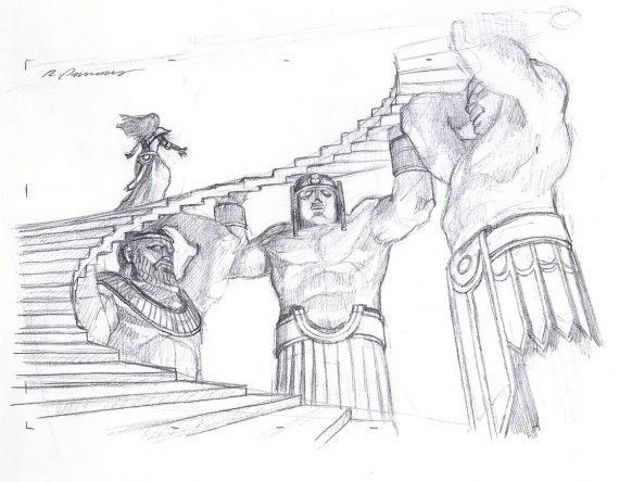 Ancestral Recall Original Magic: The Gathering Art (Set of 3 Prelim Sketches)