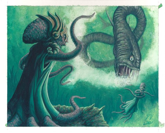 Cephalid Illusionist Original Magic: The Gathering Art