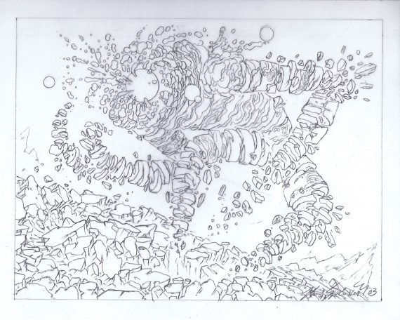 Earthshaker Original Magic: The Gathering Art (Prelim Sketch)