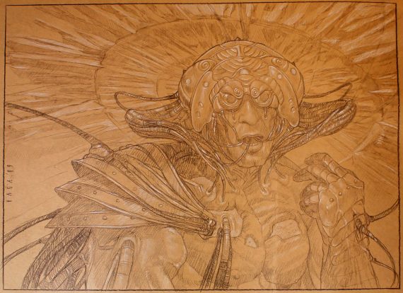 Mindslaver Original Magic: The Gathering Art (Prelim Sketch)