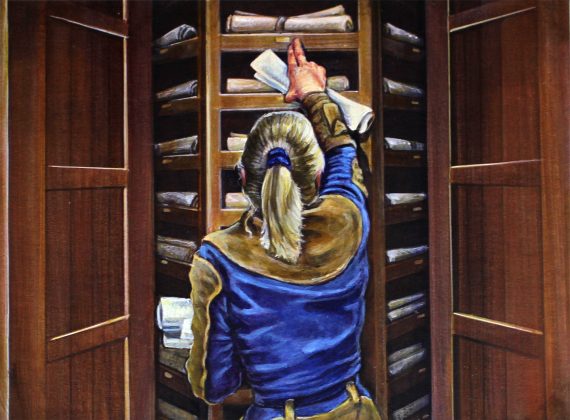 Scroll Rack Original Magic: The Gathering Art