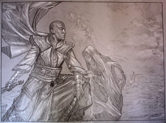 Teferi, Mage of Zhalfir Original Magic: The Gathering Art (Prelim Sketch)