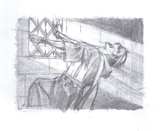 Unburial Rites Original Magic: The Gathering Art (Prelim Sketches & Color Study)