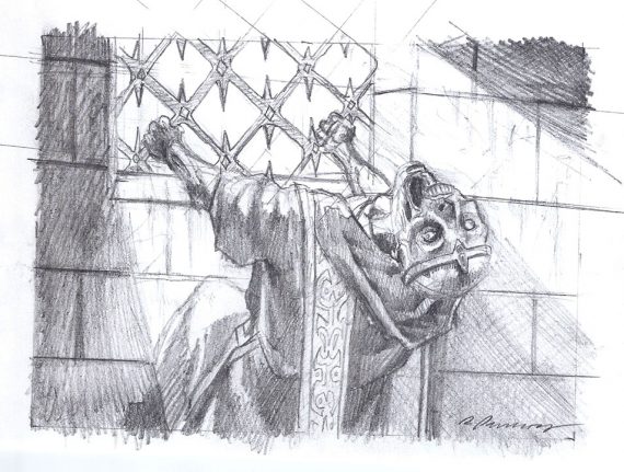 Unburial Rites Original Magic: The Gathering Art (Prelim Sketches & Color Study)
